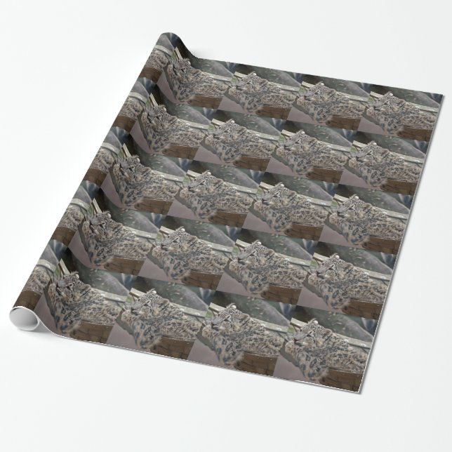 Papel De Regalo Leopardo de las nieves (Desenrollado)