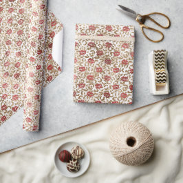 Papel De Regalo Leopardo dorado Imprimir los labios rojos