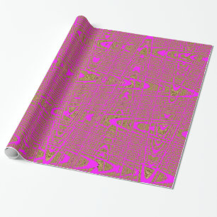 Papel De Regalo Leopardo Hot Pink Modern Geometric Abstract Wave