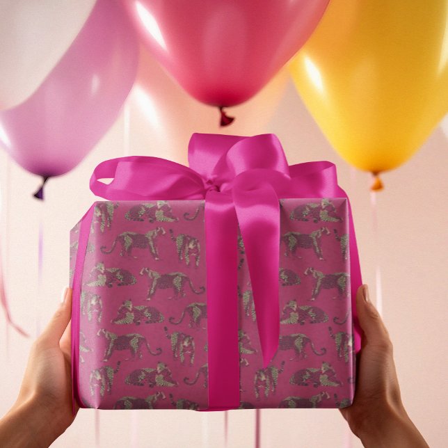 Papel De Regalo Leopardo rosa de la jungla salvaje de Safari (Subido por el creador)