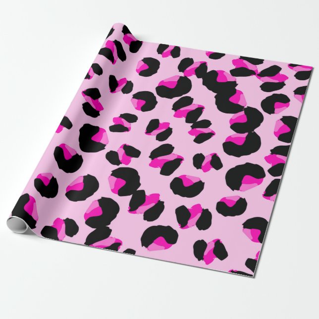 Papel De Regalo Leopardo rosa. Patrón de piel animal. Leopardo. Pa (Desenrollado)