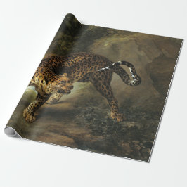 Papel De Regalo Leopardo salvaje feroz (por Jean-Baptiste Oudry)