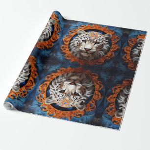 Papel De Regalo Leopardo vibrante con motivos florales