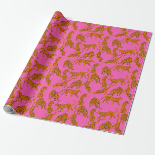 Papel De Regalo Leopardos abstractos con labios rojos y ganancias