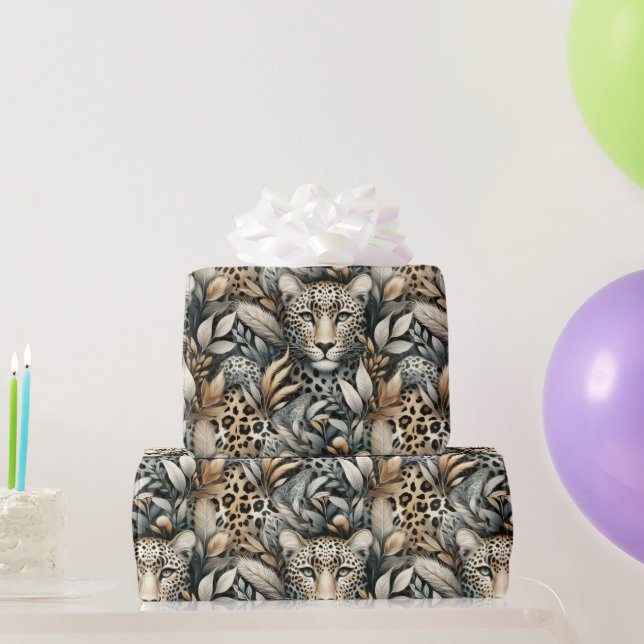 Papel De Regalo Leopardos Salvajes (Regalos de fiesta)