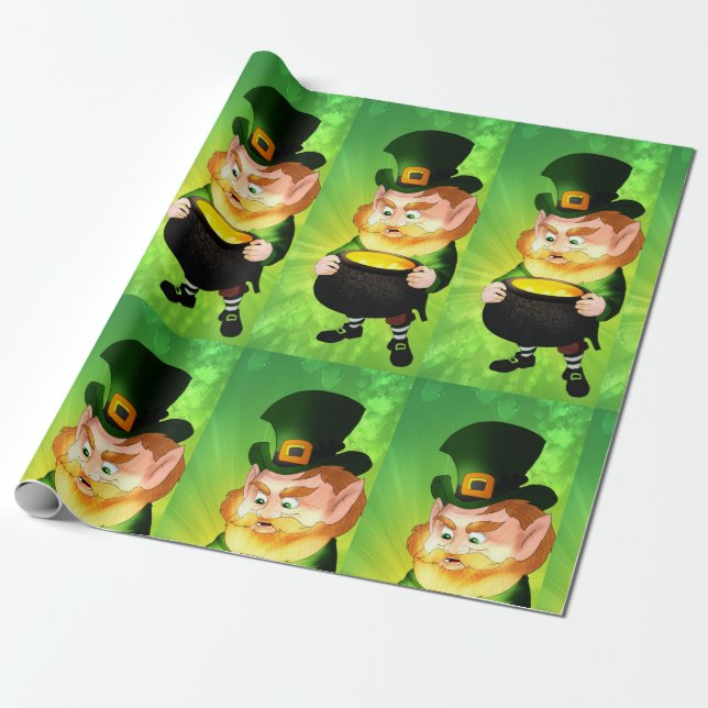 Papel De Regalo Leprechaun (Desenrollado)