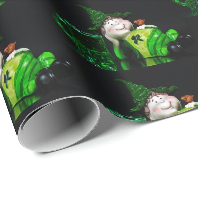 Papel De Regalo Leprechaun irlandés y cerveza verde (Esquina del rollo)