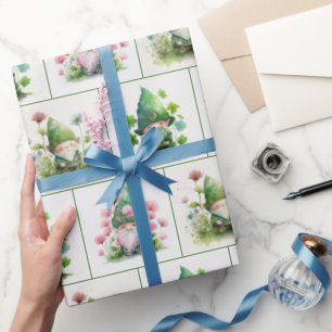 Papel De Regalo Leprechauns irlandeses y Shamrock