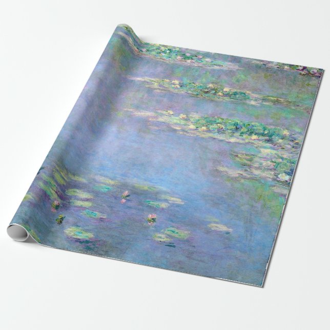 Papel De Regalo Les Nympheas Water Lilies Claude Monet Bella Artes (Desenrollado)