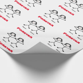 Papel de regalo lesbiano de la boda de Stickmen