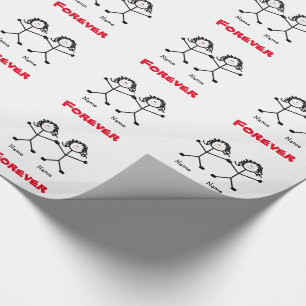 Papel de regalo lesbiano de la boda de Stickmen