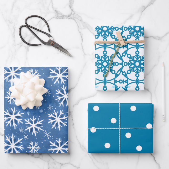 Papel de Regalo Let It Snow Hojas (Anverso)