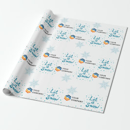 Papel De Regalo Let it Snow Personalizado Business Logo Navidad Co
