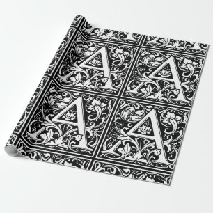 Papel De Regalo Letra A Monograma Medieval Art Nouveau