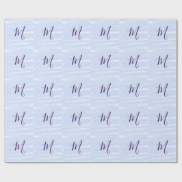 Papel De Regalo Letra de monograma de nombre en acuarela pastel pú