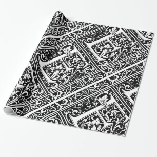 Papel De Regalo Letra E Monograma Medieval Art Nouveau