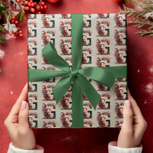 Papel De Regalo Letra festiva elf Navidades Cute G