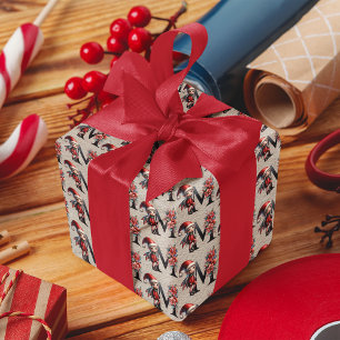 Papel De Regalo Letra festiva elf Navidades Cute M