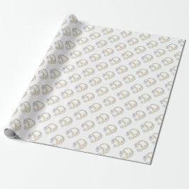 Papel De Regalo Letra inicial D monograma envoltura personalizada