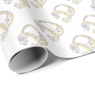 Papel De Regalo Letra inicial D monograma envoltura personalizada