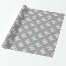 Papel De Regalo Letra Purpurina plateada W