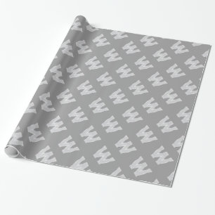 Papel De Regalo Letra Purpurina plateada W