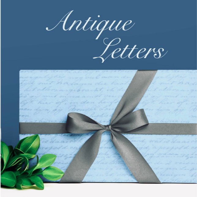 Papel De Regalo Letras Antiguas de Colección Rosa Desvaído (Love letters?)