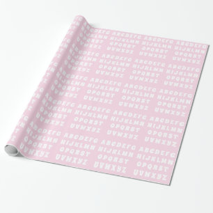 Papel De Regalo Letras de alfabeto Regalo de niños blancos rosados
