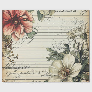 Papel De Regalo Letras de flor de diario basura antiguas