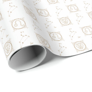 Papel De Regalo Letrero de estrella de Astrología León Zodiaco Bla