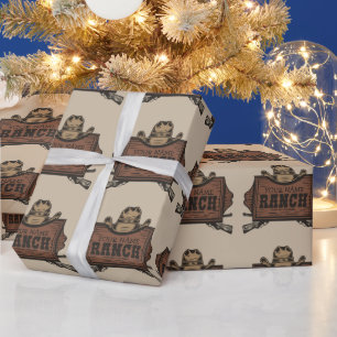 Papel De Regalo Letrero de rancho occidental de pistolas de vaquer