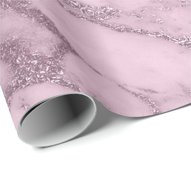Papel De Regalo Levander Mauve Marble Stone Resumen Metalli (Esquina del rollo)