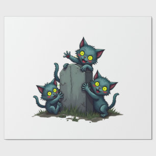 Papel De Regalo Levantamiento de Gatitos Zombies