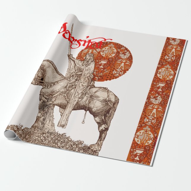 PAPEL DE REGALO LEYENDA DE PERCEVAL/CUESTIÓN DEL SAGRADO ROJO (Desenrollado)