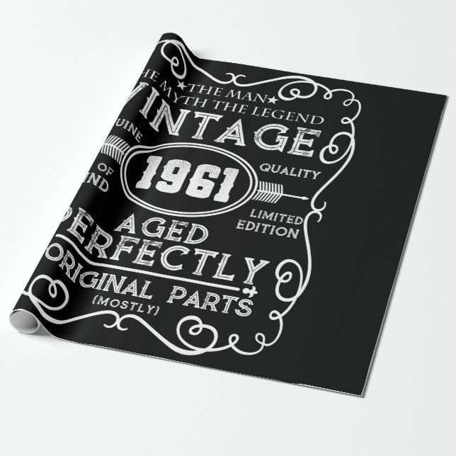 Papel De Regalo Leyenda del mito masculino de 1961 60º cumpleaños (Desenrollado)