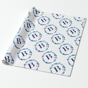 Papel De Regalo Leyenda floral azul 'B'