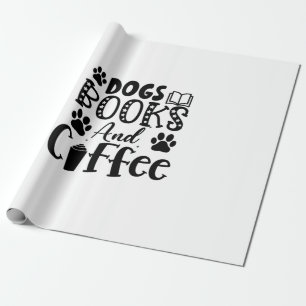 Papel De Regalo Leyendo Libros Y Café De Perros De Arte
