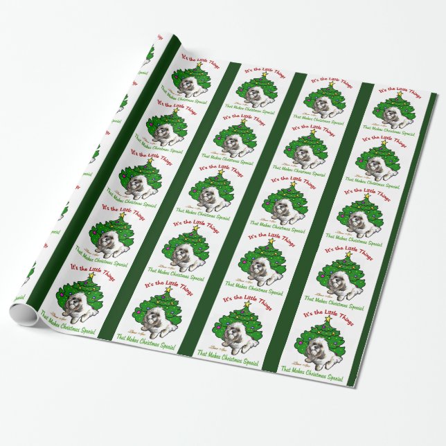 Papel De Regalo Lhasa Apso Navidad (Desenrollado)