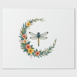 Papel De Regalo Libélula Boho Luna Creciente Signo de Paz Hippie D