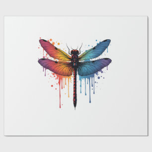 Papel De Regalo Libélula genial en libélula pintada de colores