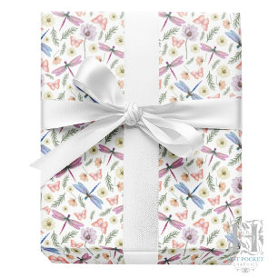 Papel de Regalo Libélulas y Mariposas