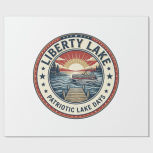 Papel De Regalo Liberty Lake Patriótico Patriótico Lago Vida Vinta