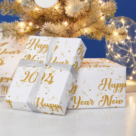 Papel De Regalo Libro Blanco Feliz Año Nuevo