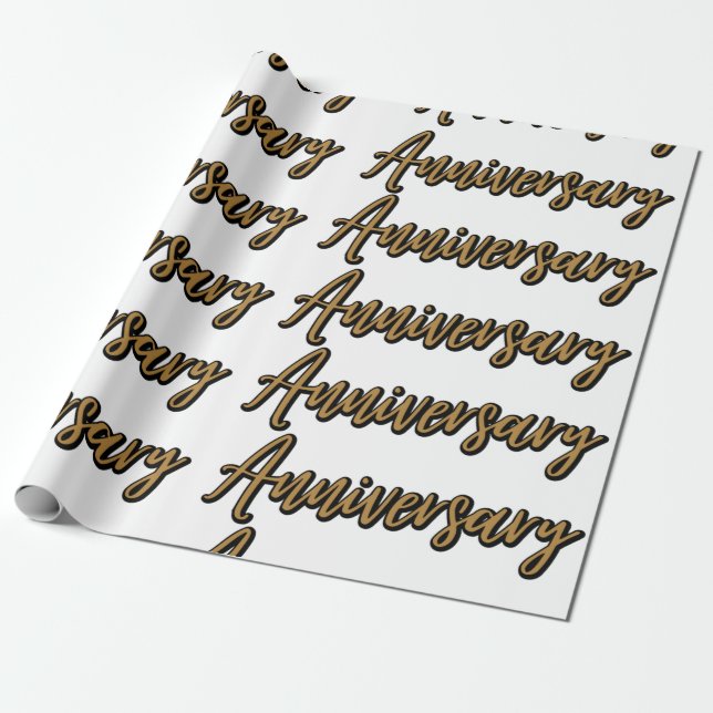 Papel De Regalo Libro de Aniversario de Oro (Desenrollado)