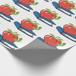 PAPEL DE REGALO LIBRO DE APPLE Y ESCUELA