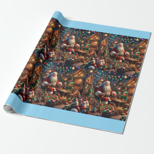 Papel De Regalo Libro de envolvimiento de Santa Claus Wonderland M