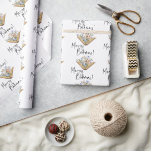 Papel De Regalo Libro de Flores de Flores de Feliz Bookmas