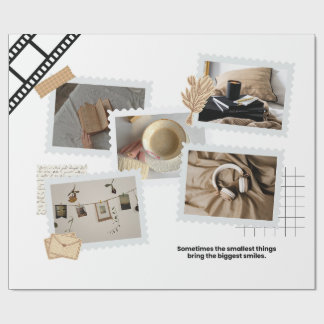 Papel De Regalo Libro de Fotos de Scrapbook de Collage Neutral Mel