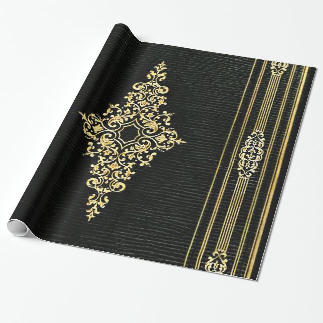 Papel De Regalo Libro encuadernado de cuero (Desenrollado)