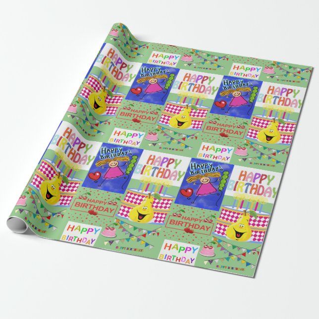 Papel De Regalo Libro feliz de cumpleaños (Desenrollado)